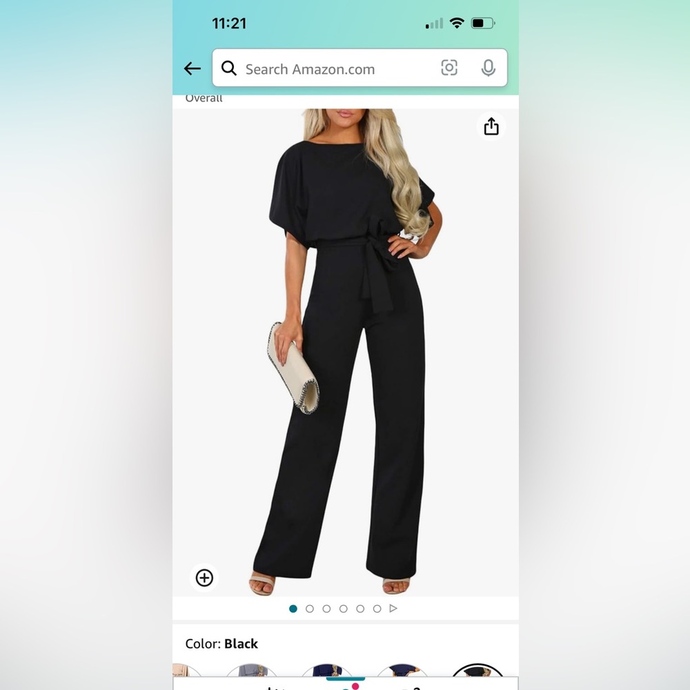 Short sleeve black jumpsuit